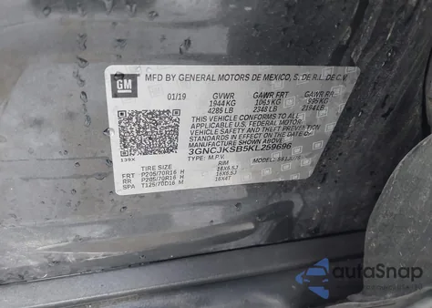 2019 Chevrolet Trax Ls from USA, damaged, VIN 3GNCJKSB5KL259696
